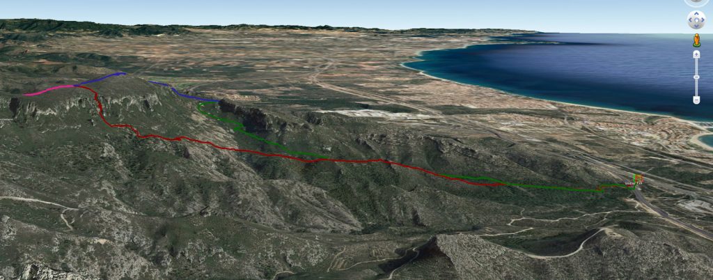 Track de la ruta sobre el Google Earth.